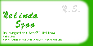 melinda szoo business card